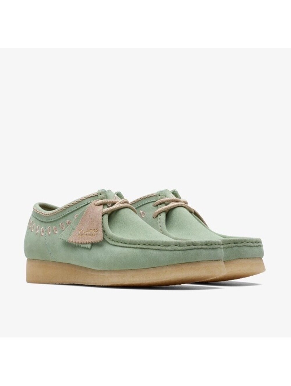 Clarks Originals Wallabee low-top moccasins in the mint green Size 13